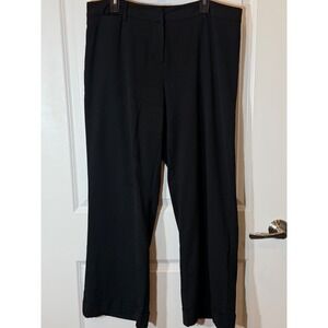 Lane Bryant Black Wide Leg Cuffed Dress Pants Plus Size 16 Average Workwear